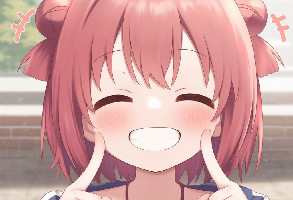 V4フル版　ゆるゆり　赤座あかり　指で頬をつつく