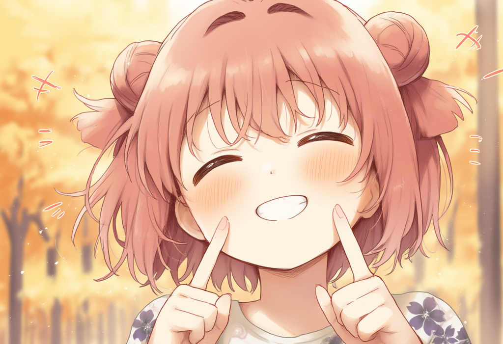 V4フル版　ゆるゆり　赤座あかり　指で頬をつつく