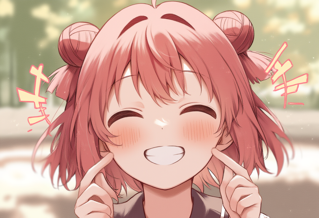 V4フル版　ゆるゆり　赤座あかり　指で頬をつつく