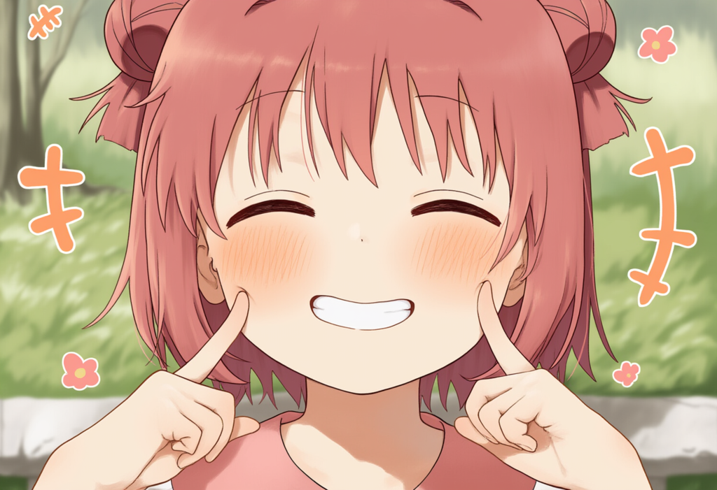 V4フル版　ゆるゆり　赤座あかり　指で頬をつつく