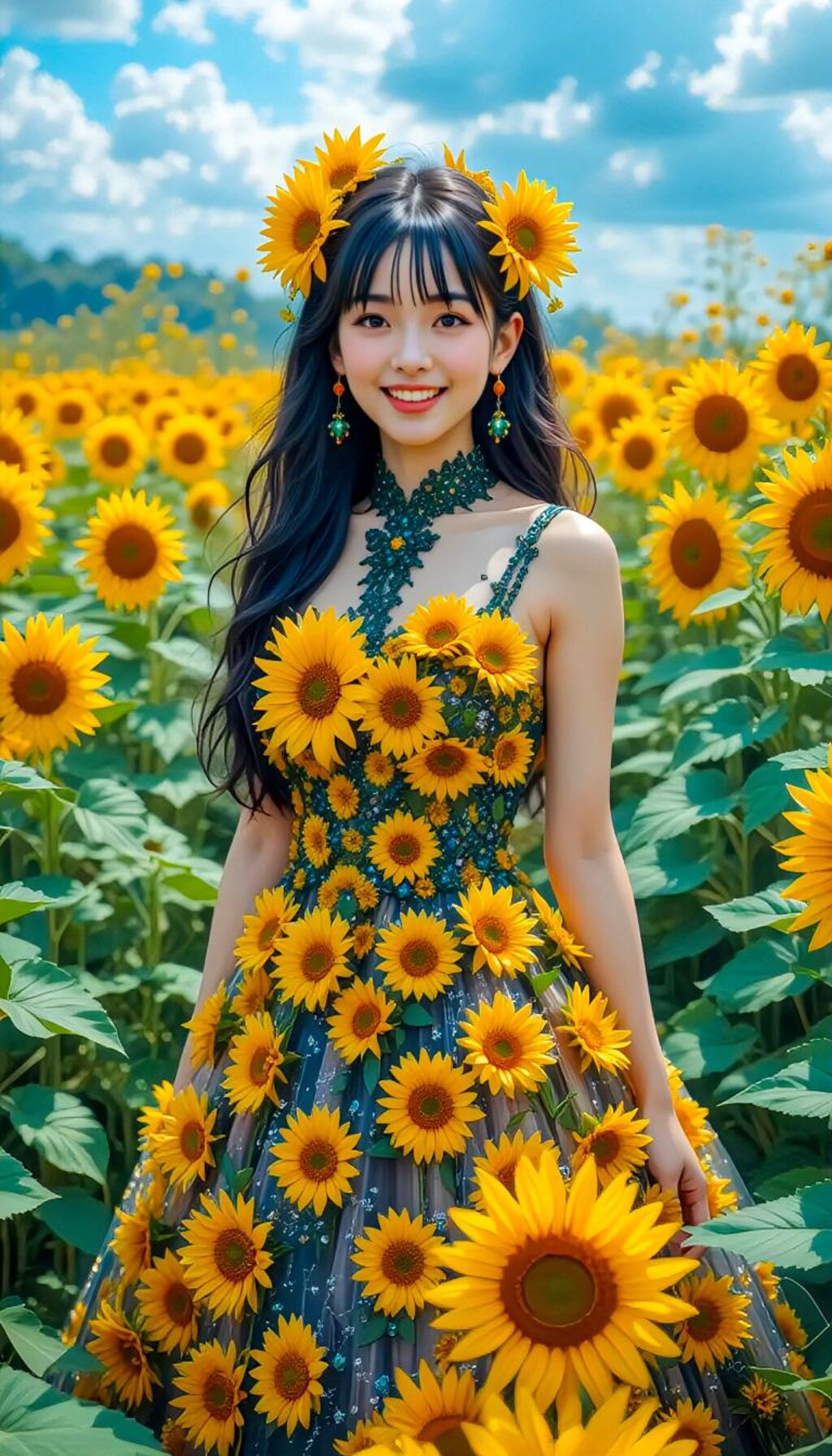 ひまわりドレスの君