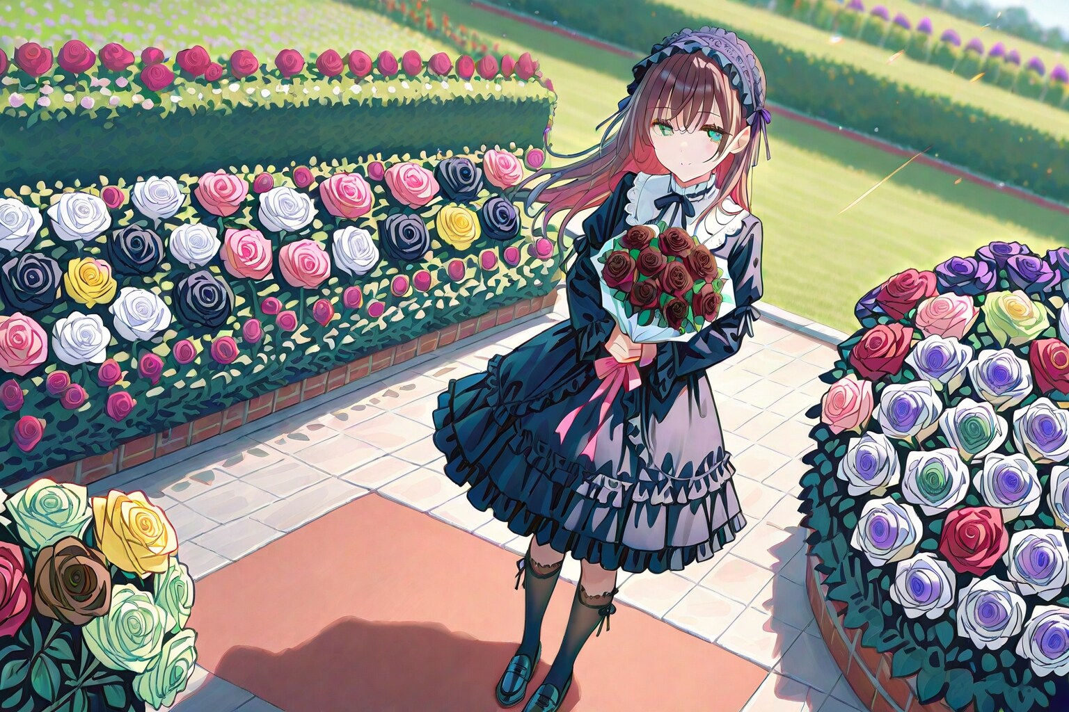 薔薇を持って