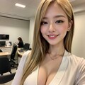金髪美女社長と美女社員 8枚目
