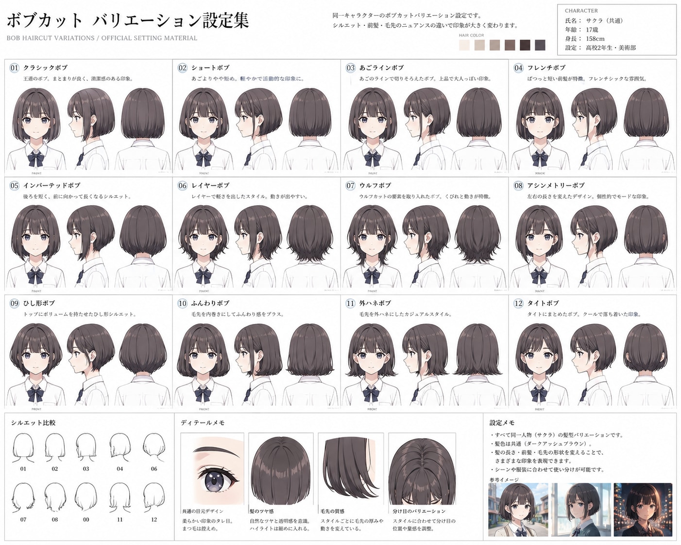 ボブカット バリエーション | の人気AIイラスト・グラビア