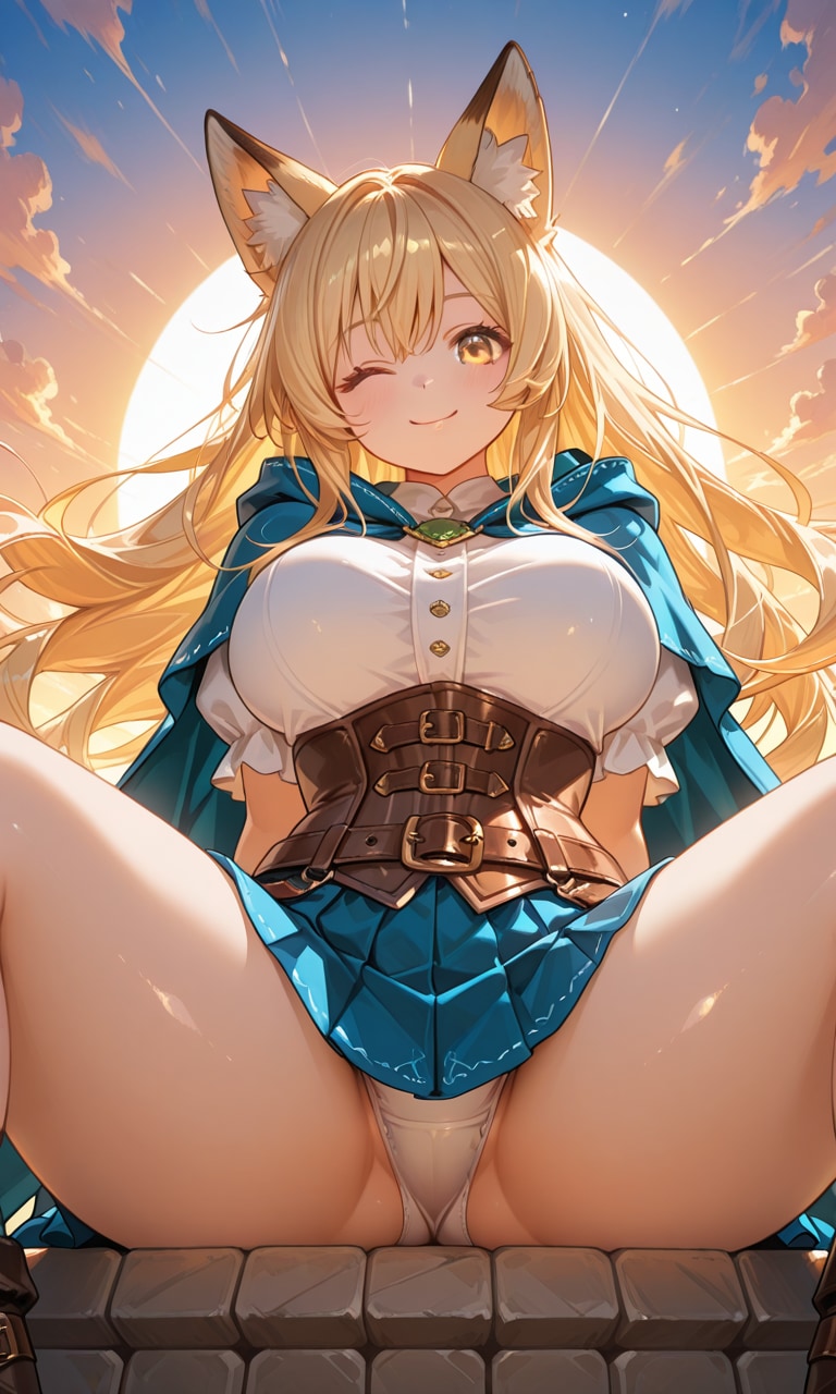 パンツ見せてくれるキツネ耳さん