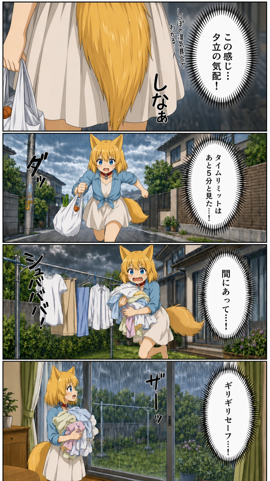 夕立を察知するキツネ