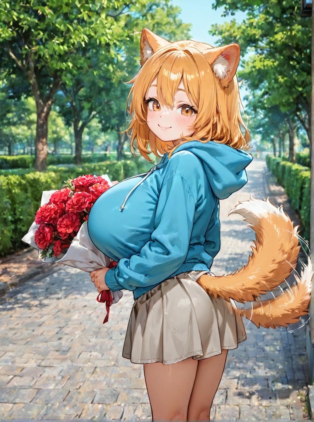 ケモ耳娘達の花束プレゼント