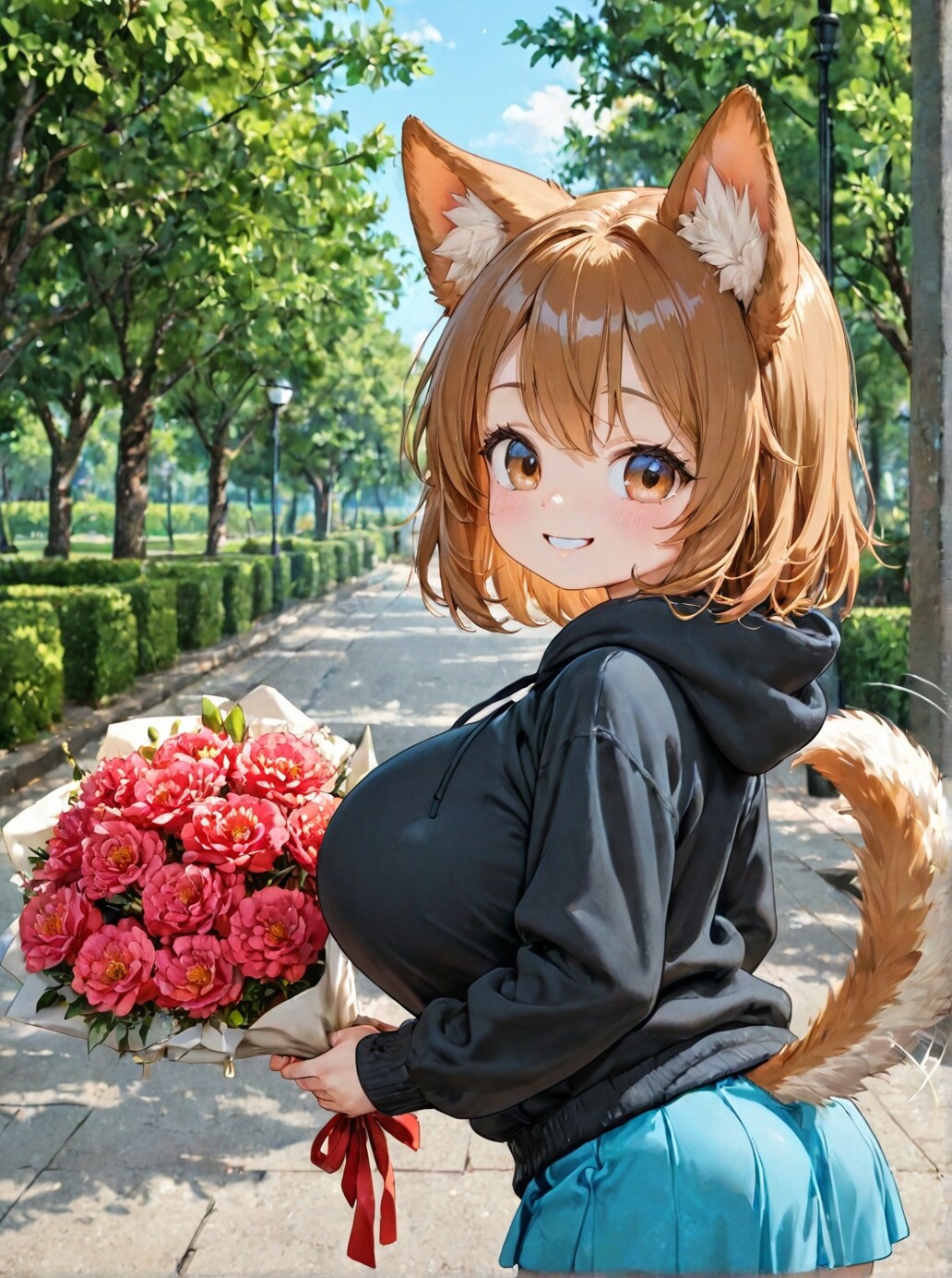 ケモ耳娘達の花束プレゼント