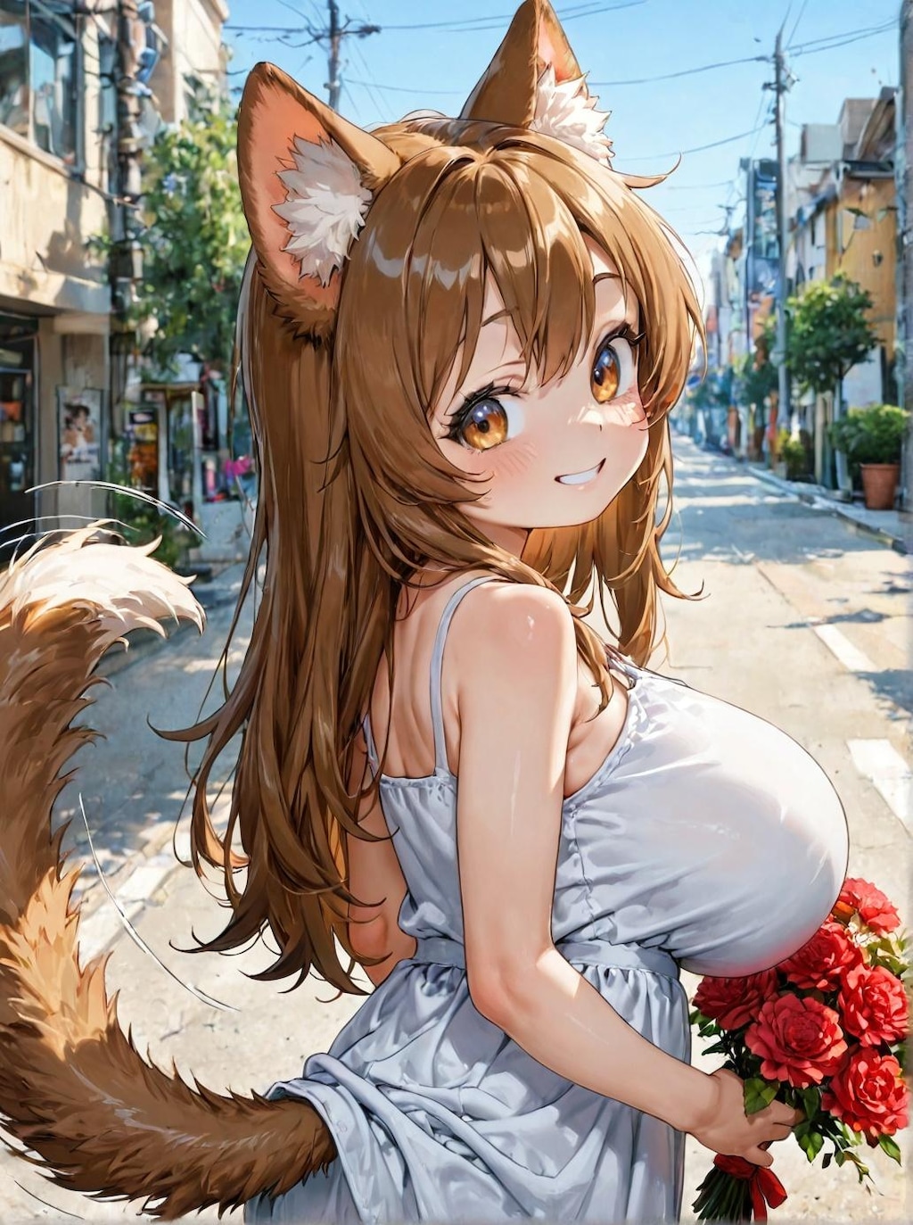ケモ耳娘達の花束プレゼント