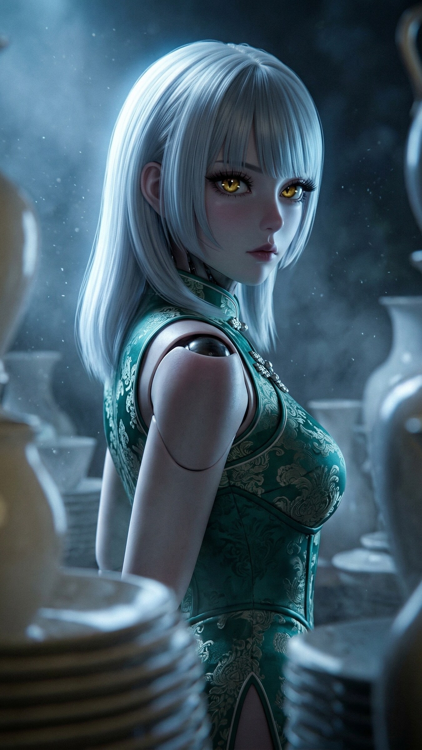 月の庭園と1000の白磁器 | の人気AIイラスト・グラビア