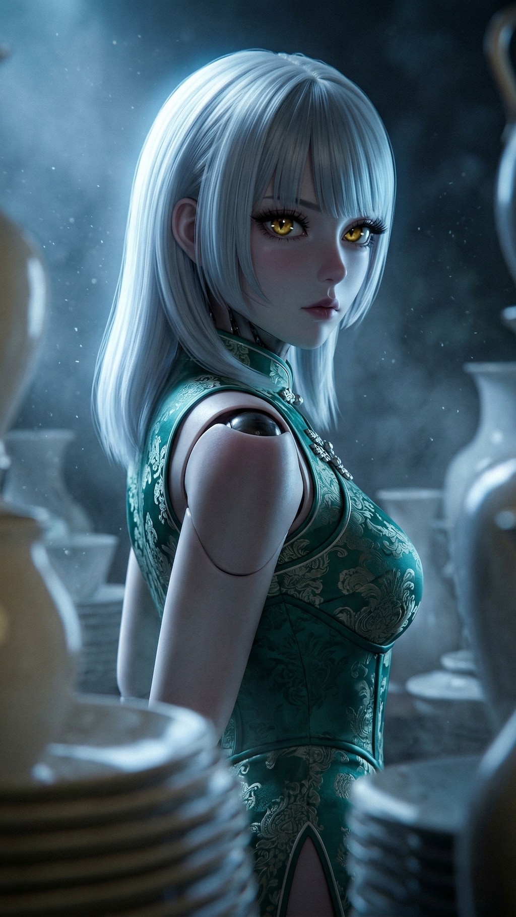 月の庭園と1000の白磁器