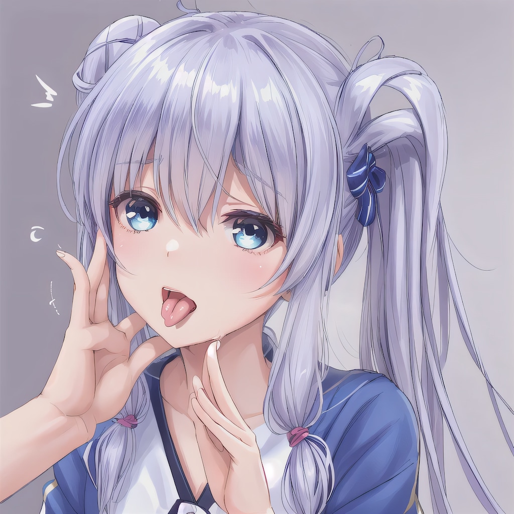 紫髪ロングの舌出し少女６