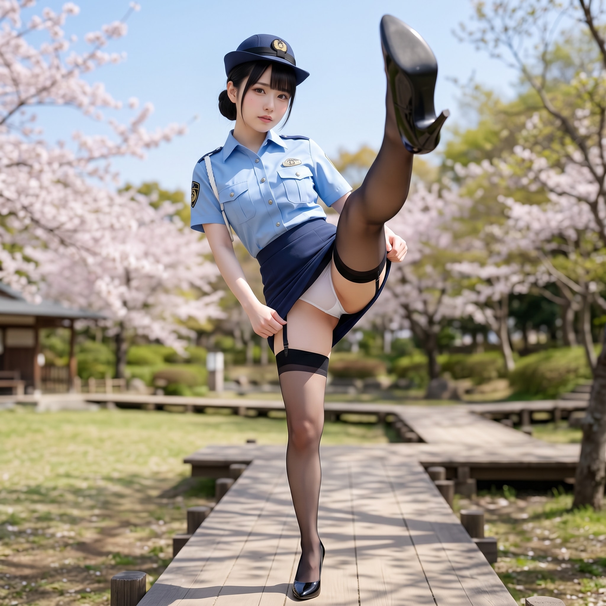ハイキックパンチラ ②