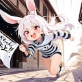 のぼりを持って走るうさぎちゃん！！ 2枚目
