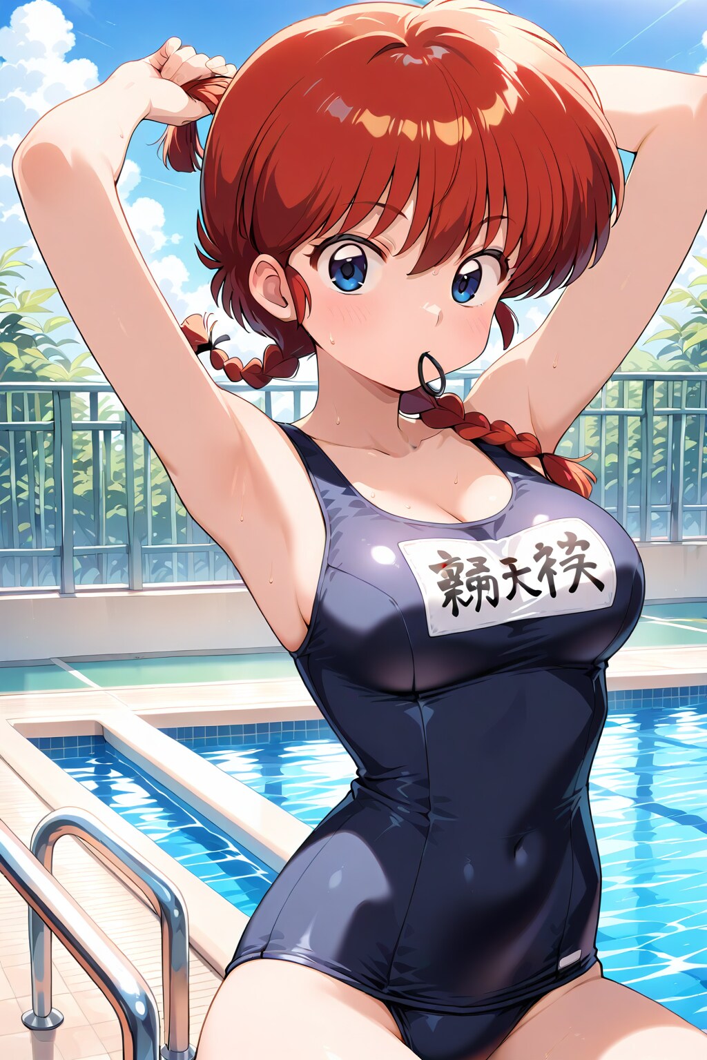 髪を…