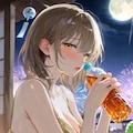 金色下着の少女(PixAI版) 4枚目