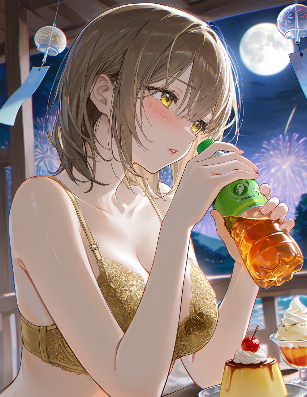 金色下着の少女(PixAI版)