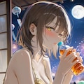 金色下着の少女(PixAI版) 2枚目