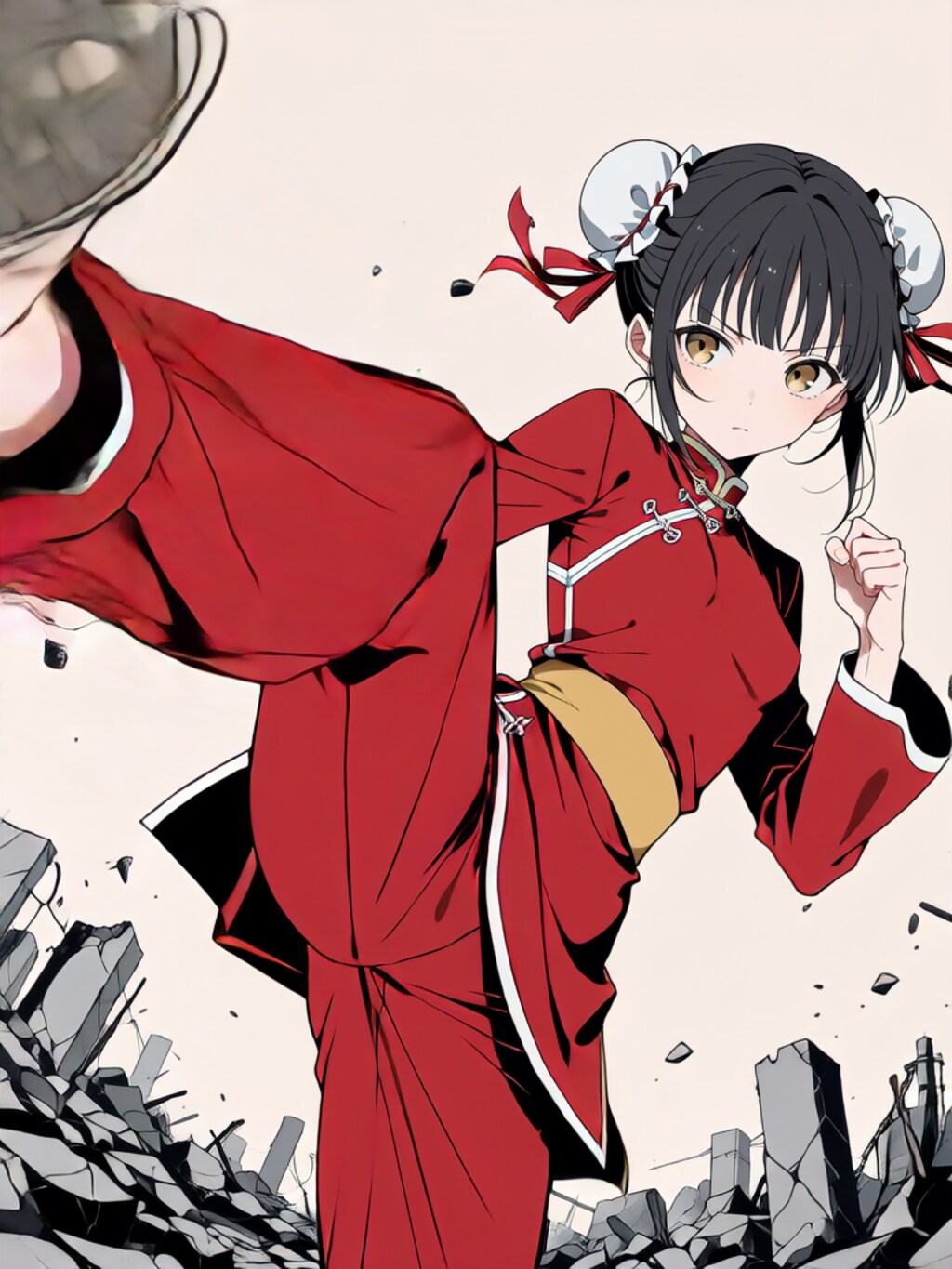 蹴り！【パラパライラスト】