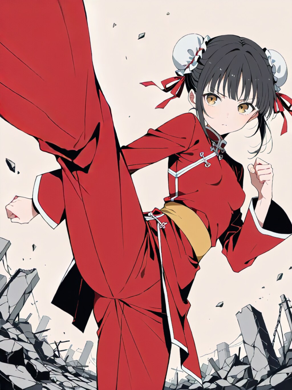 蹴り！【パラパライラスト】