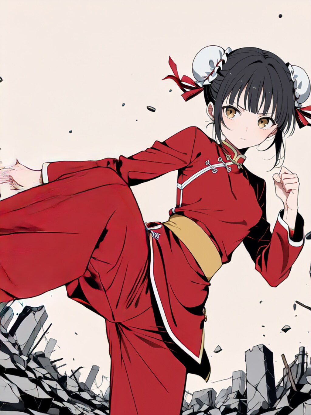 蹴り！【パラパライラスト】