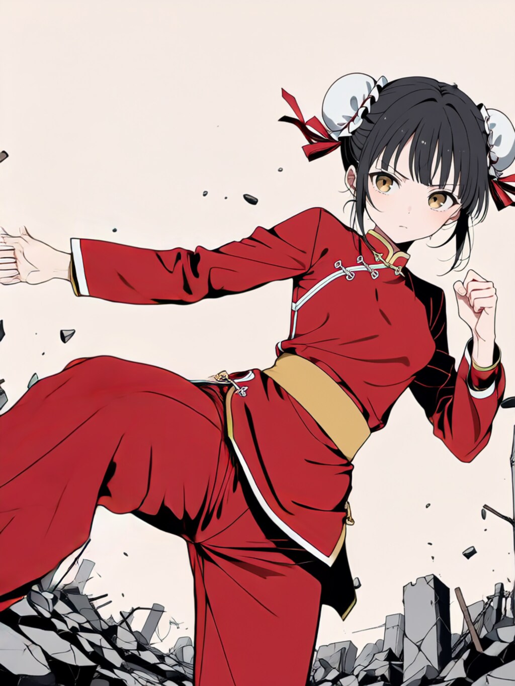 蹴り！【パラパライラスト】