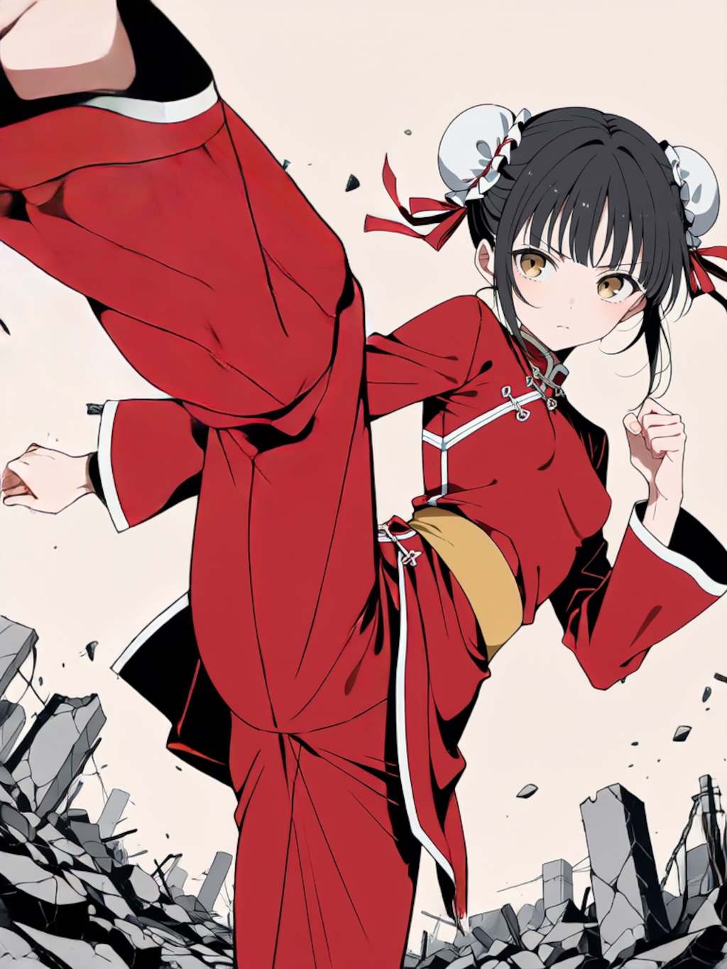 蹴り！【パラパライラスト】