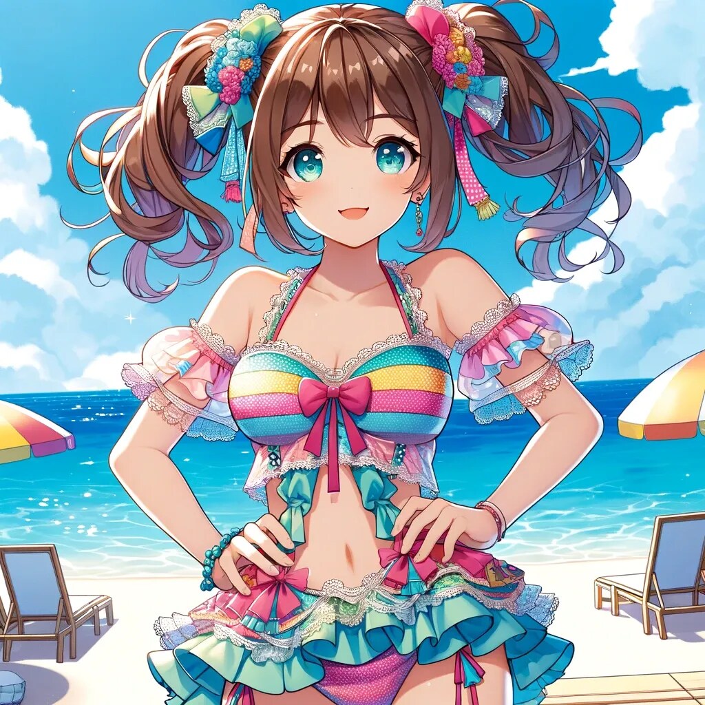 カラフルな水着