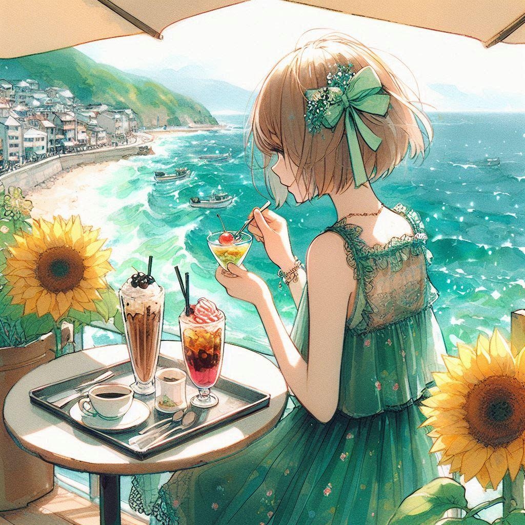 海の見える喫茶店