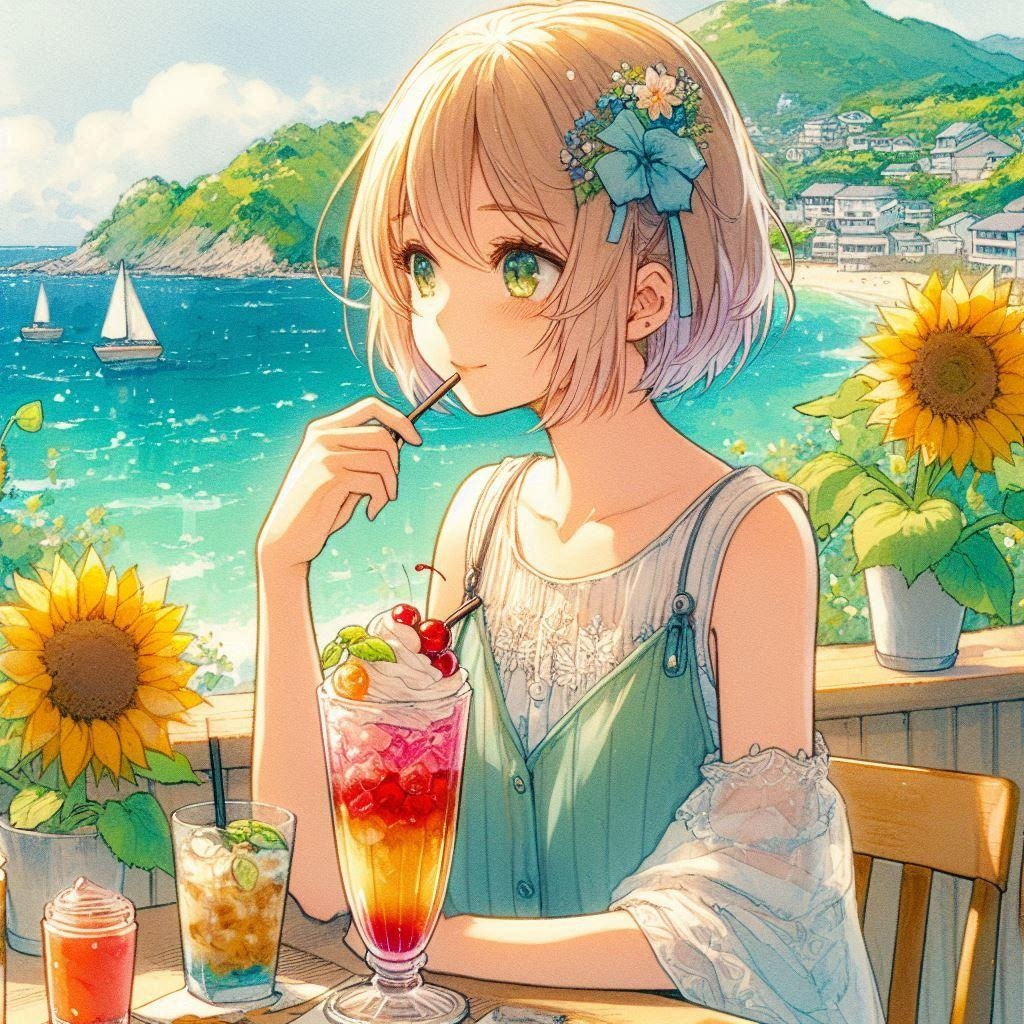 海の見える喫茶店