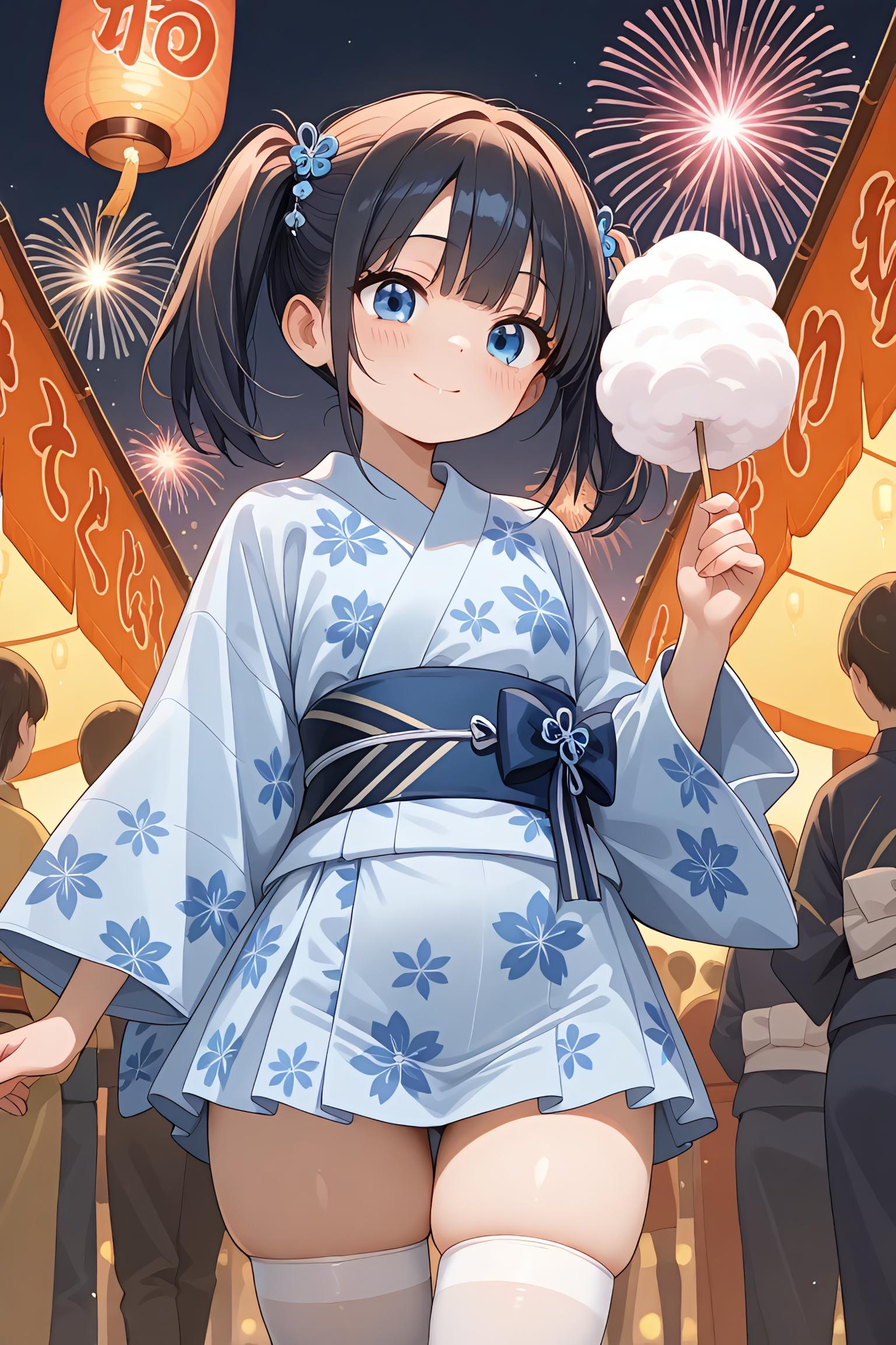 ミニ浴衣で夏祭り