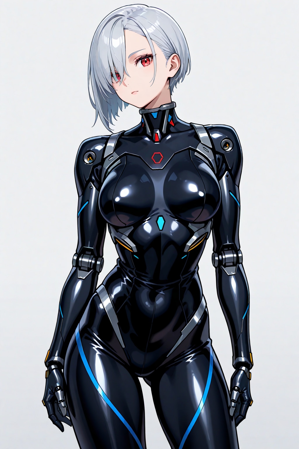 ピッチリしたボディスーツのサイボーグ淑女。《LILY》