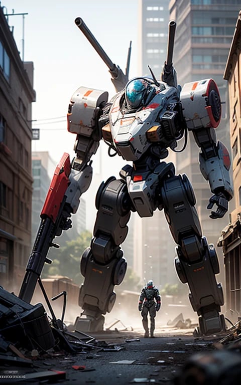 市街戦を戦う戦闘用ロボット | の人気AIイラスト・グラビア