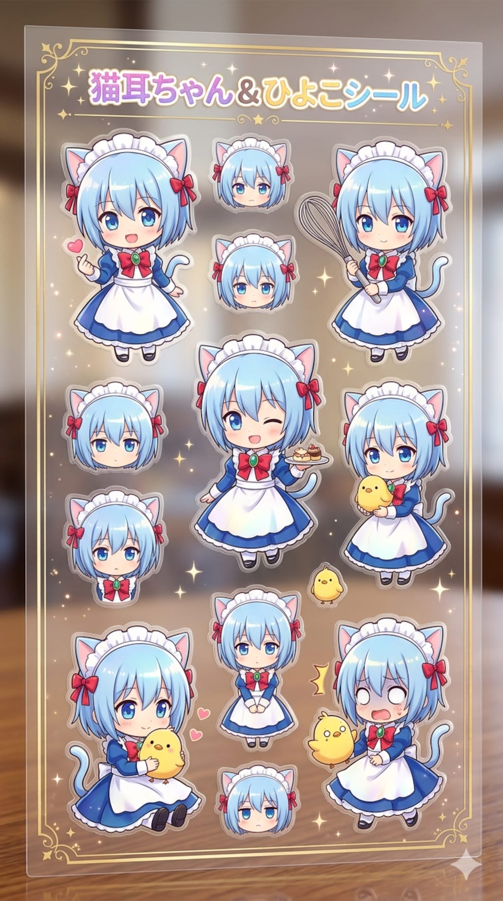 猫耳ちゃん&ひよこシール