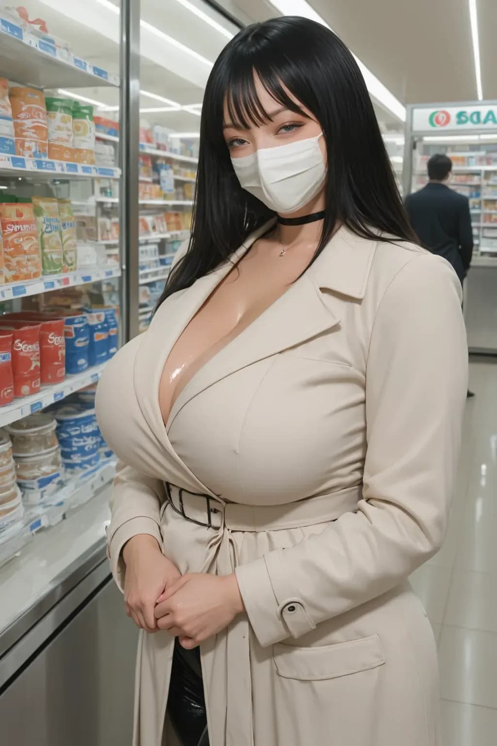 コートの女