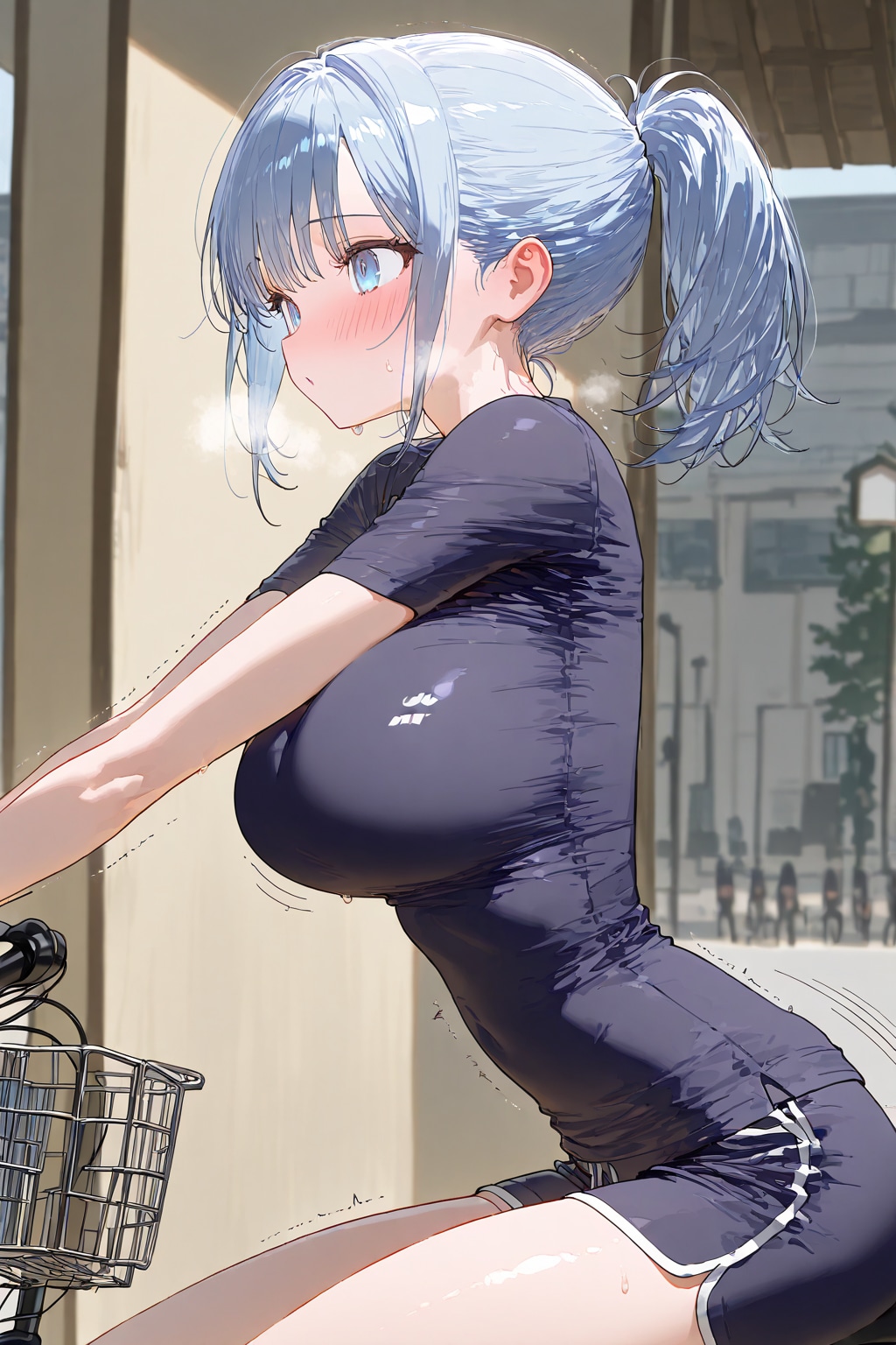 自転車のサドルに座る_SUN