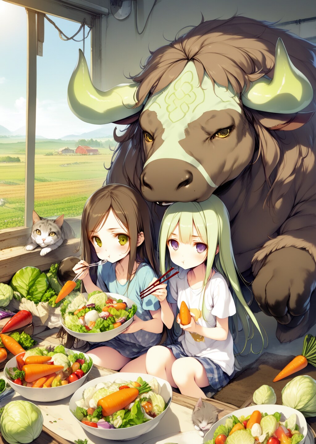 収穫作業のために召喚しました