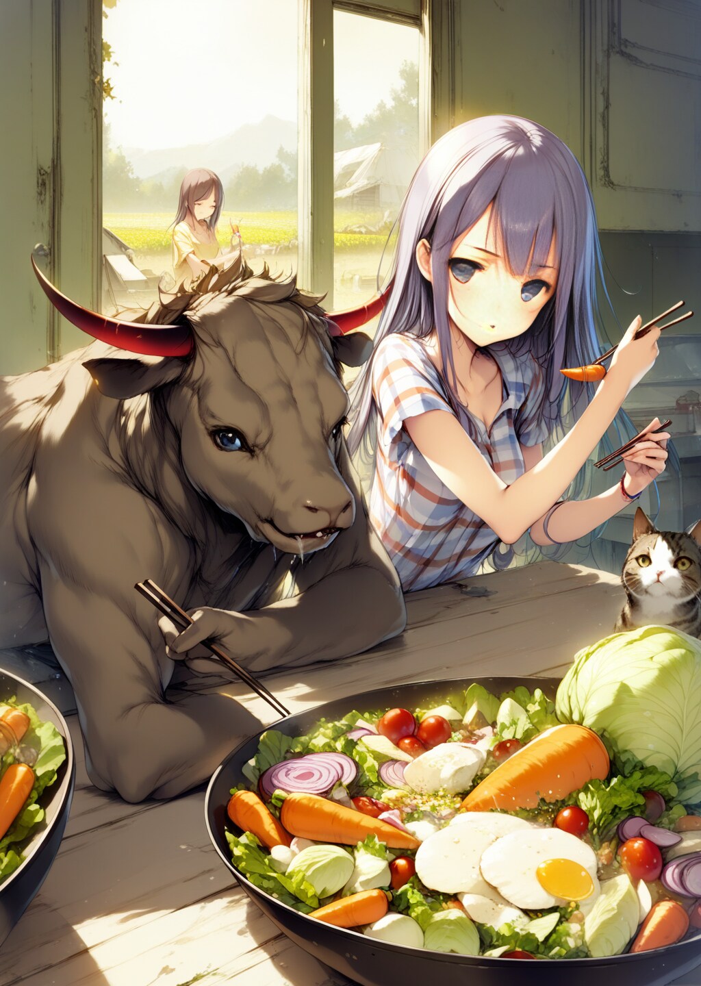 収穫作業のために召喚しました