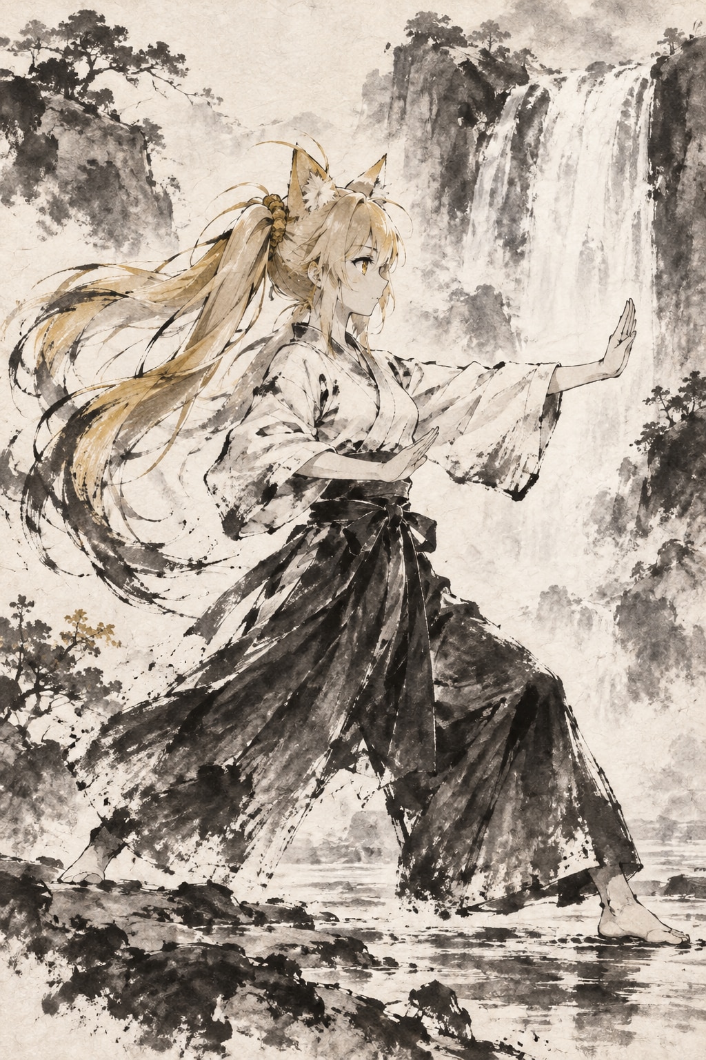 水墨画風のミラ | の人気AIイラスト・グラビア