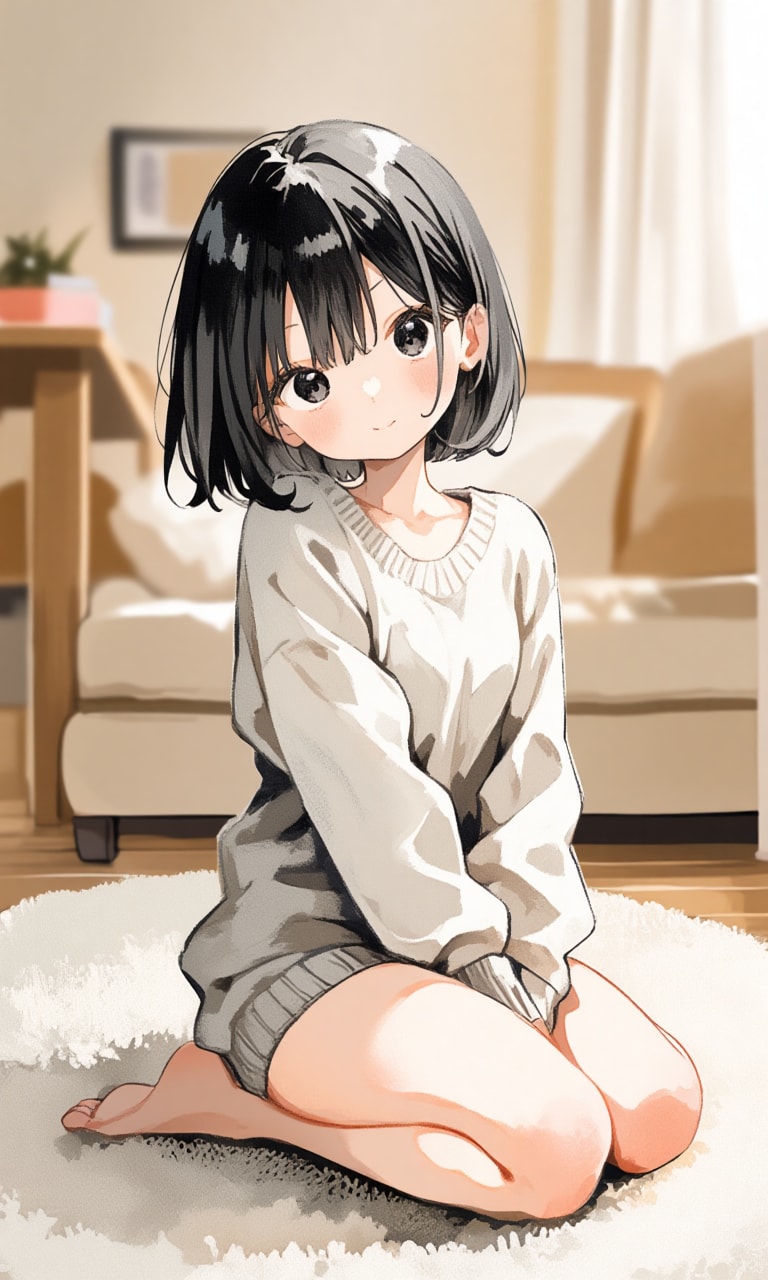 お座り優里 | の人気AIイラスト・グラビア