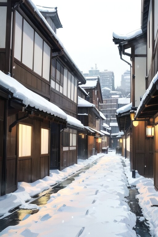 横浜港雪景色