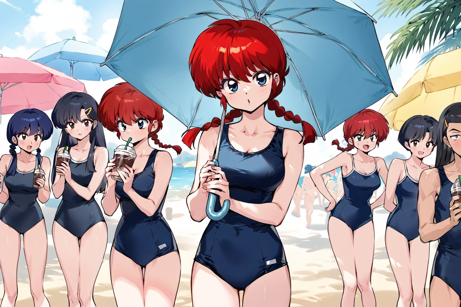スク水海水浴場