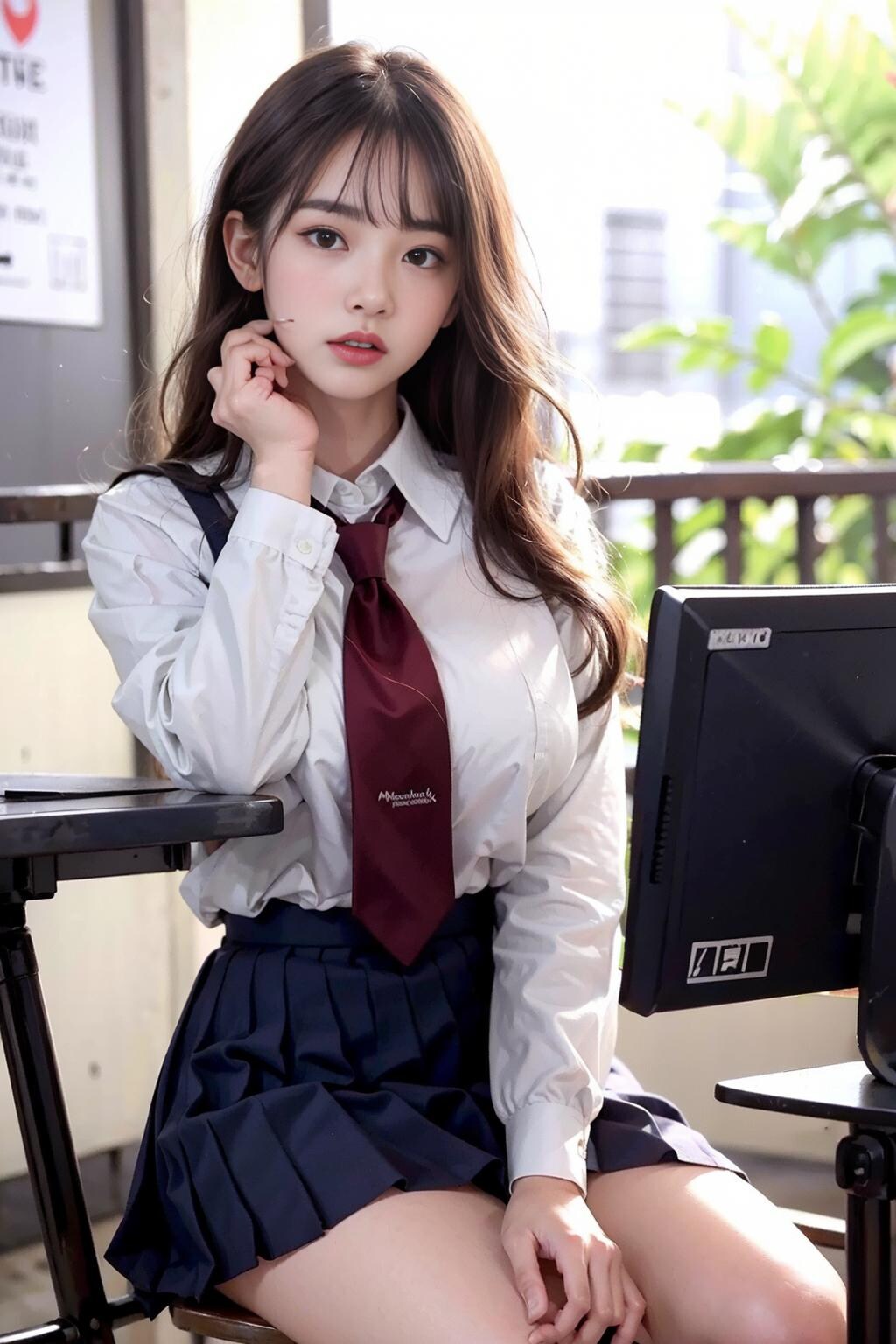 【5枚】巨乳JKの制服日常