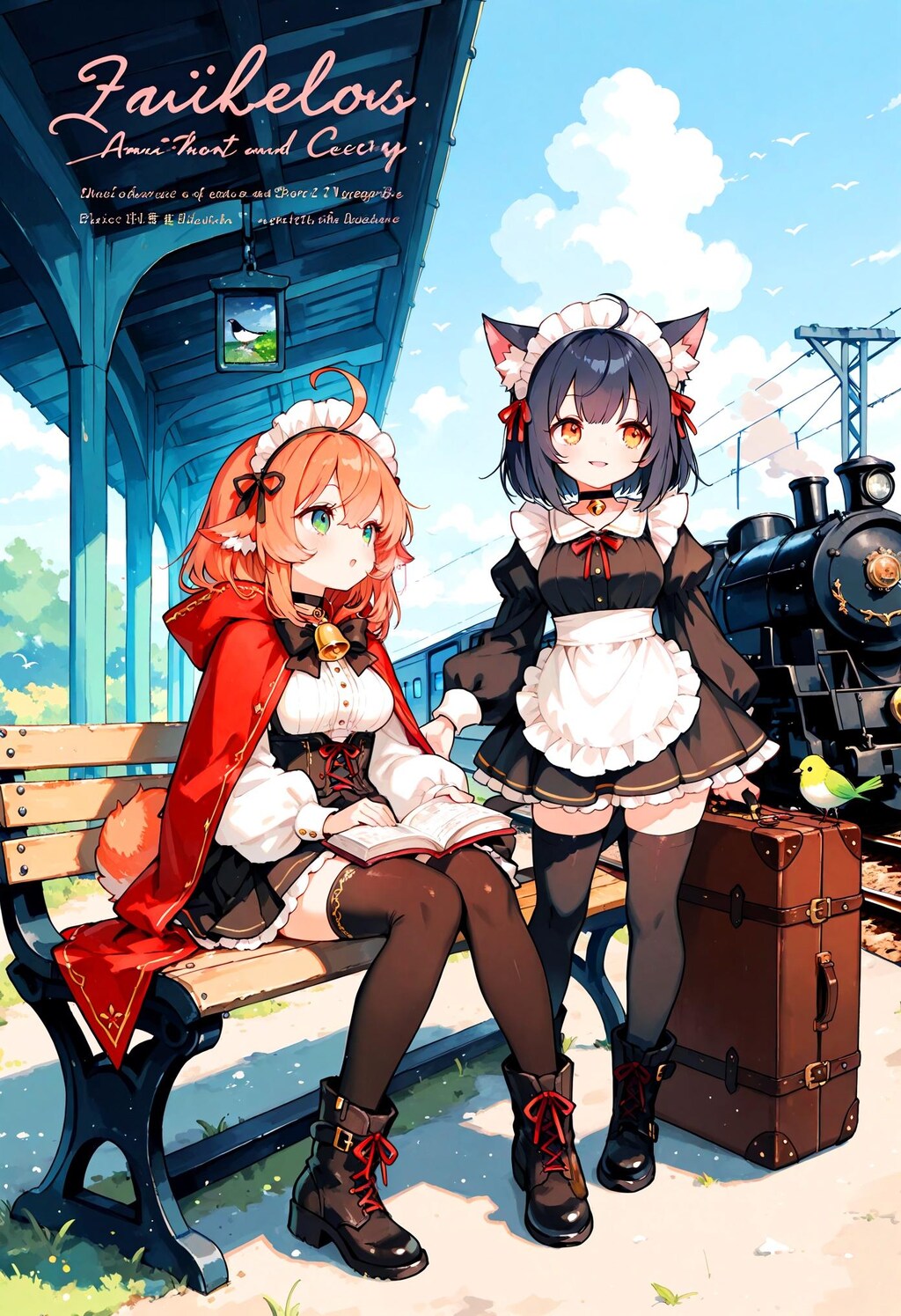 駅とメイド少女