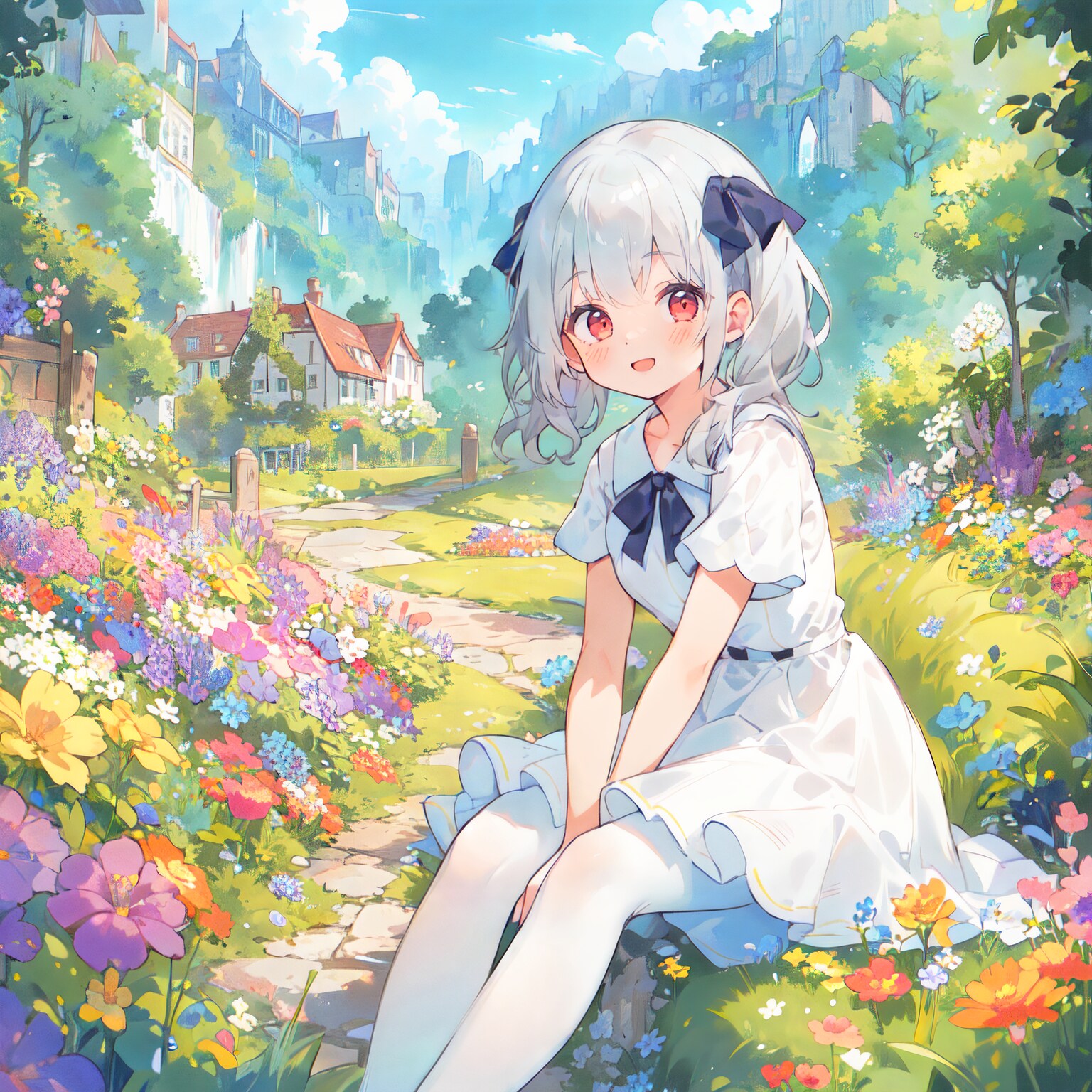 銀髪ツインテちゃん