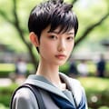 ショートヘアーの女の子 3枚目