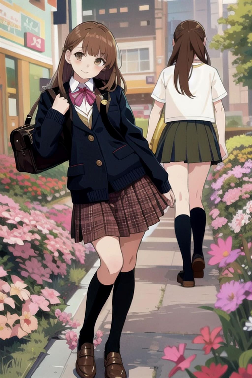 登校中の女の子