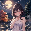 温泉ガール♨️秋の月夜🌙 3枚目