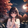 温泉ガール♨️秋の月夜🌙 5枚目
