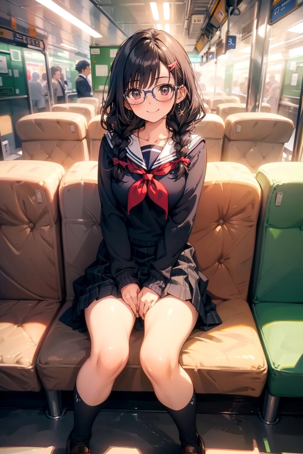 待合室の女の子 | の人気AIイラスト・グラビア